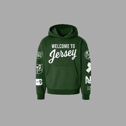 Welcome To Jersey - Hoodie (Forrest / White)