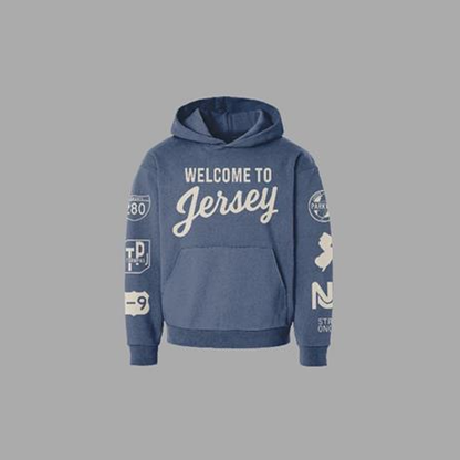 Welcome To Jersey - Hoodie (Blue / White)