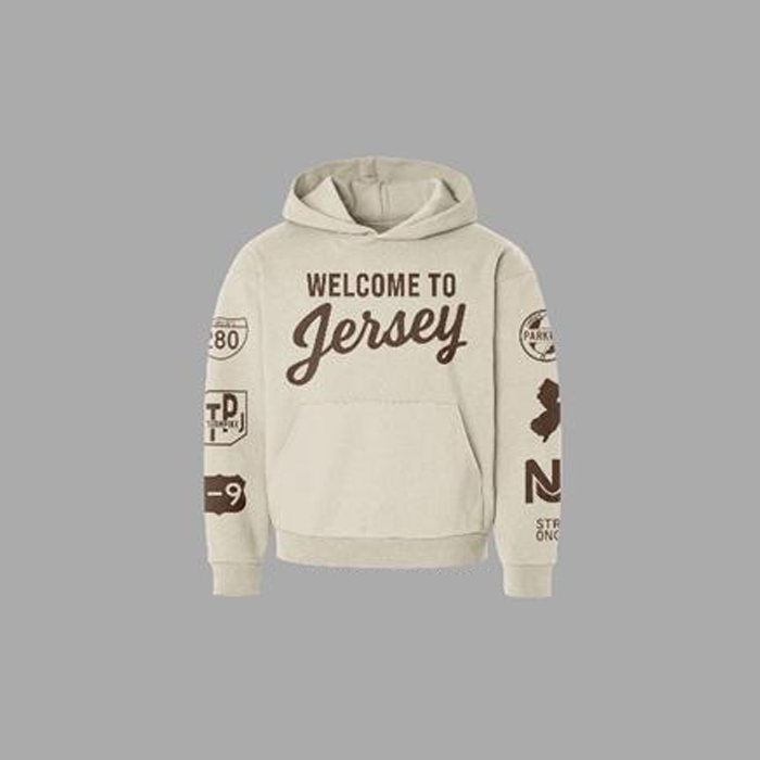 Welcome To Jersey - Hoodie (Cream/ Brown)