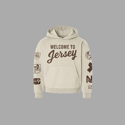 Welcome To Jersey - Hoodie (Cream/ Brown)