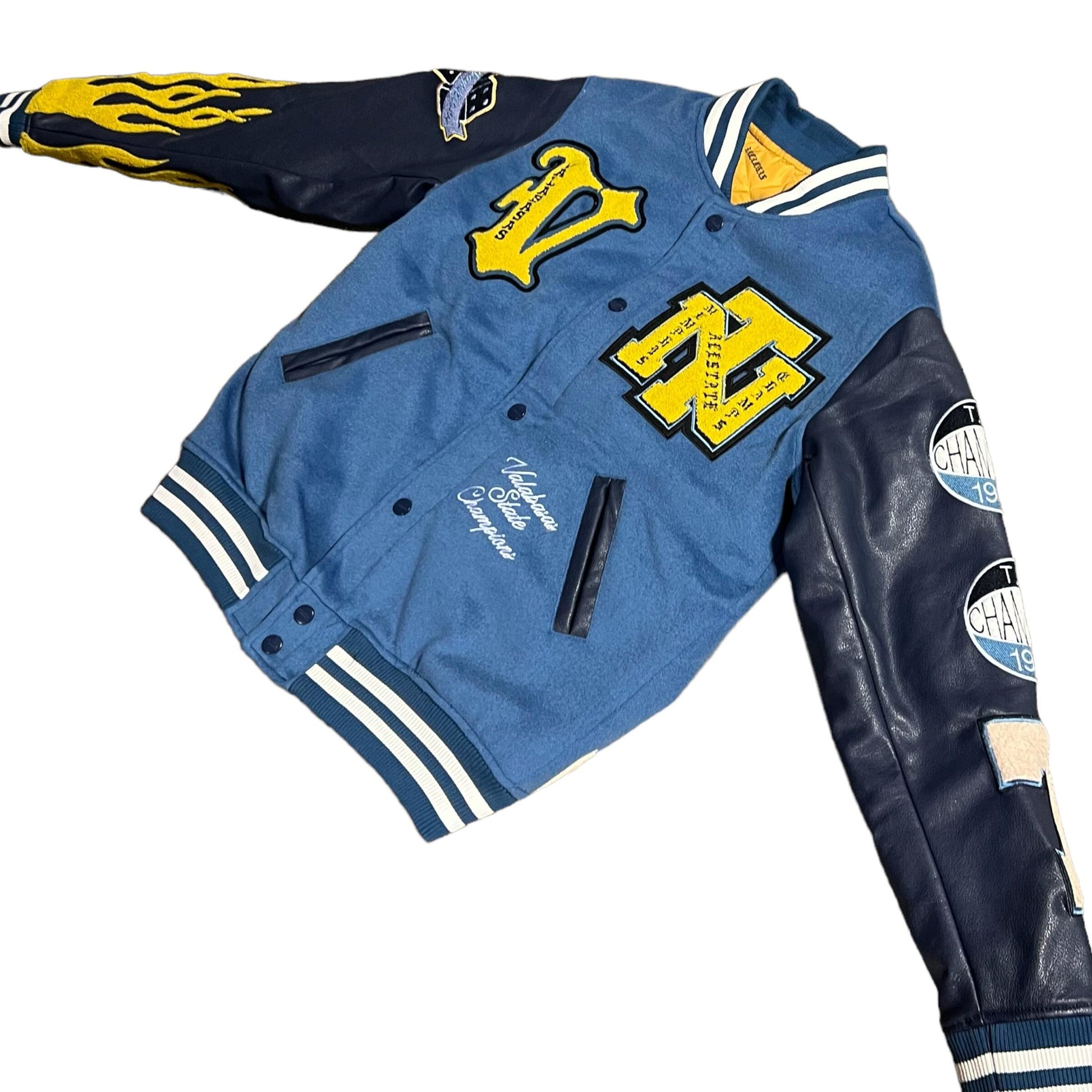 V Tigers Varsity Varsity Jacket - Blue Chip – Strong Hold Shop