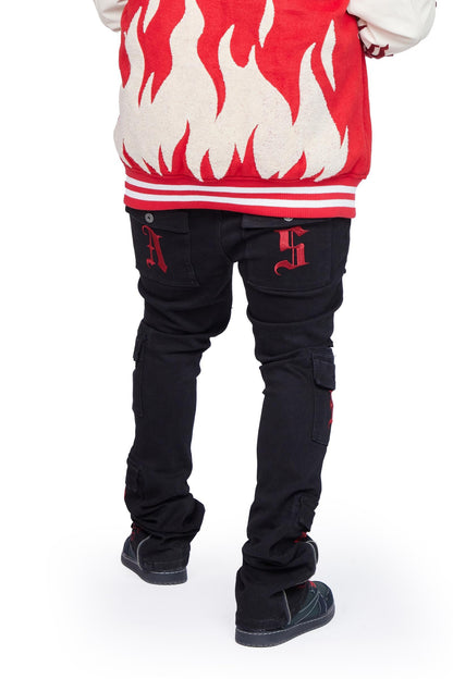 "V Tigers Varsity" Varsity Jacket - Dark Red