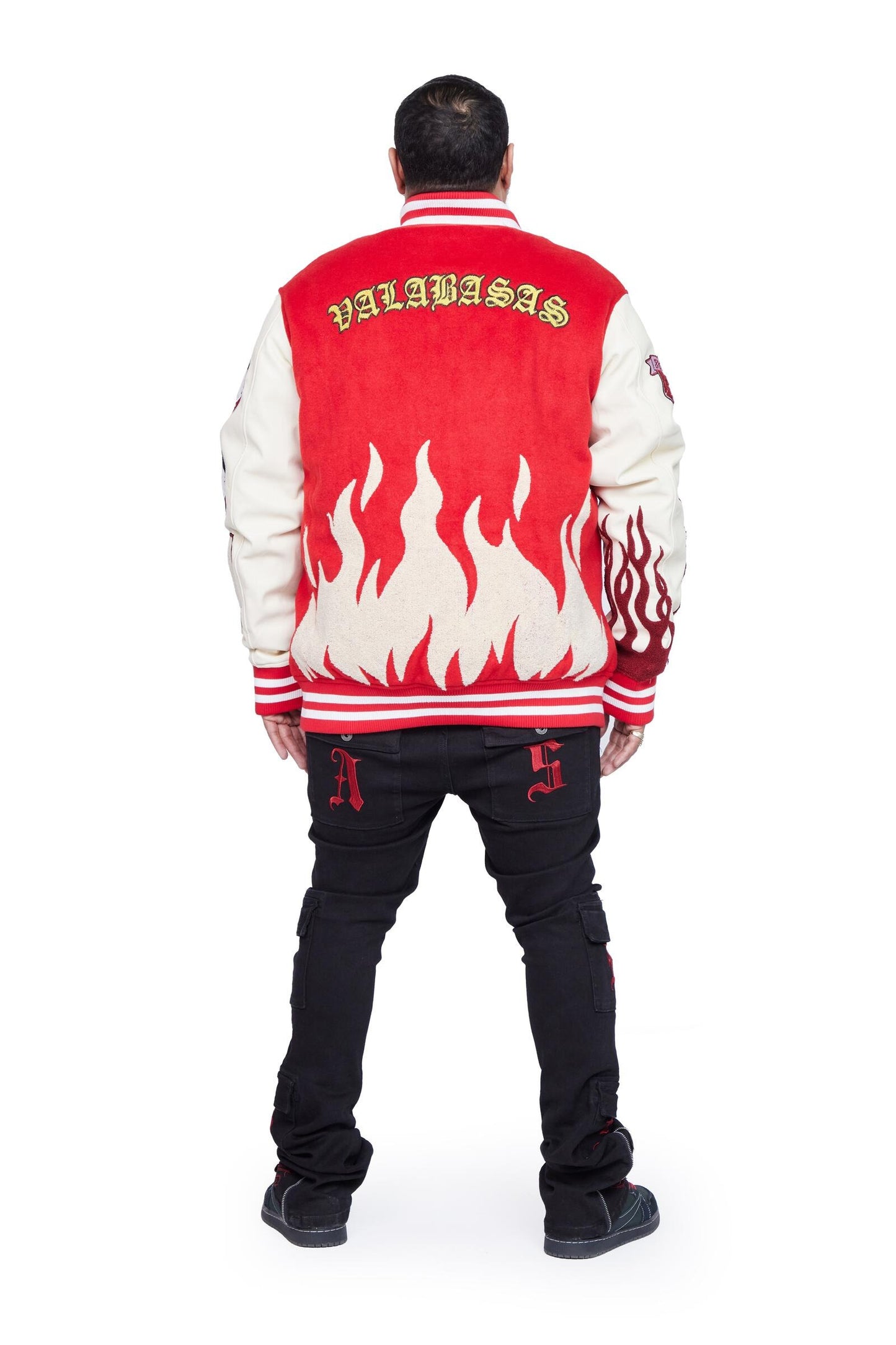 "V Tigers Varsity" Varsity Jacket - Dark Red