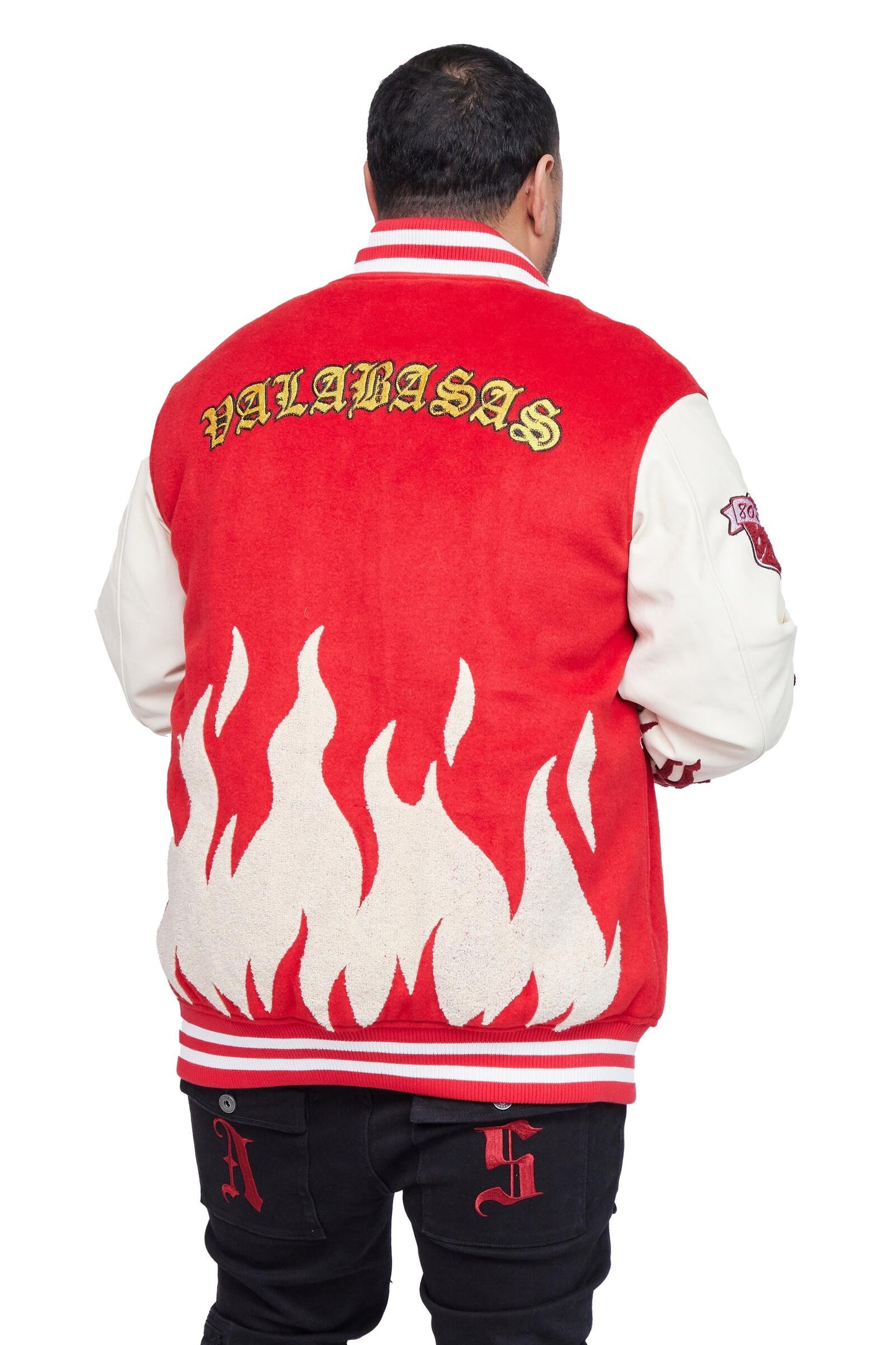 "V Tigers Varsity" Varsity Jacket - Dark Red