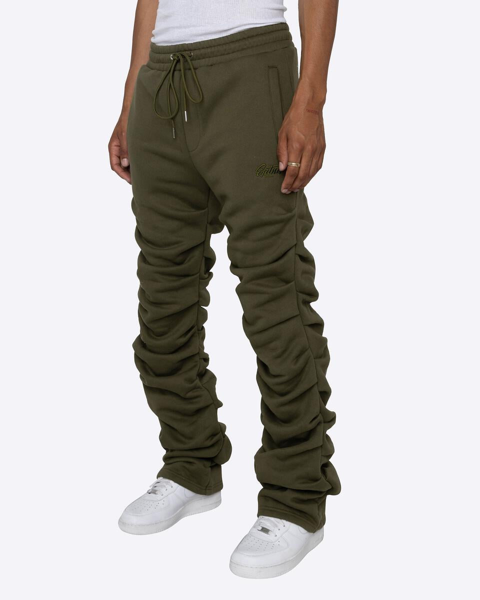 Stacked Sweat Pants Olive