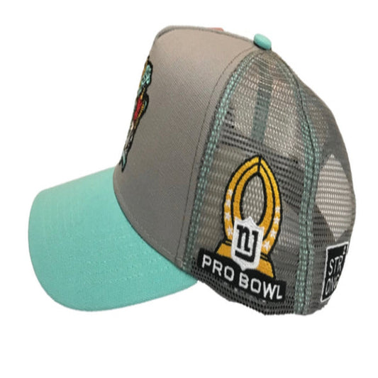 Strong “Nj Pro Bowl” Trucker Hat Grey/Teal