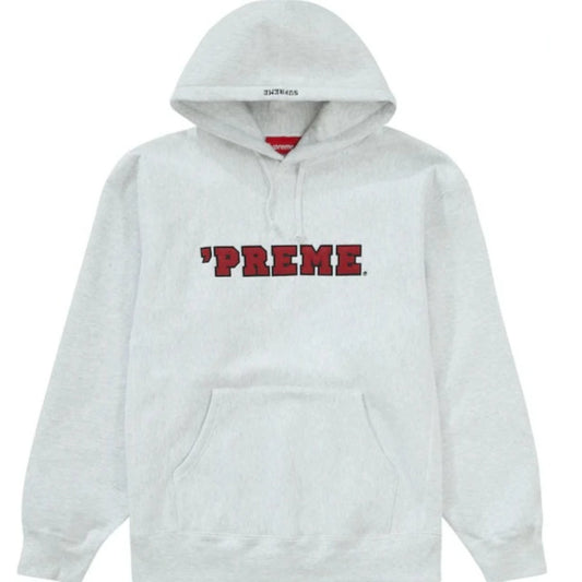 Preme Hooded Sweatshirt ( grey / red )